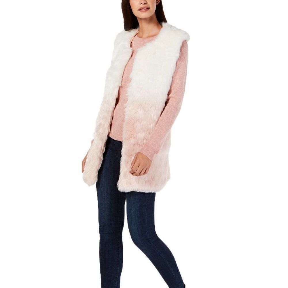 INC Ombré Faux-Fur Vest Sz M/L